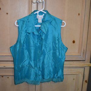 Turquoise Silk Top